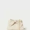Loeffler Randall Rayne Cream Sparkle Bow Clutch Pleats 2 Loeffler Randall Rayne Cream Sparkle Bow Clutch Pleats