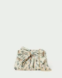 Loeffler Randall Rayne Nova Floral Bow Clutch Pleats