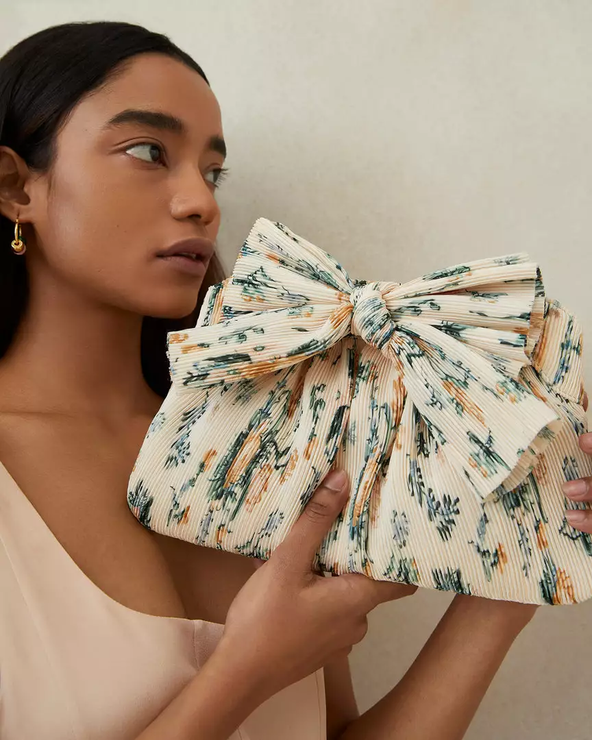 Loeffler Randall Rayne Nova Floral Bow Clutch Pleats 7 Loeffler Randall Rayne Nova Floral Bow Clutch Pleats