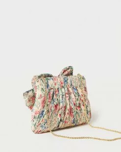 Loeffler Randall Rayne Tan Floral Bow Clutch