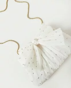 Loeffler Randall Rayne Pearl Rhinestone Bow Clutch