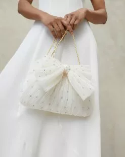 Loeffler Randall Rayne Pearl Rhinestone Bow Clutch