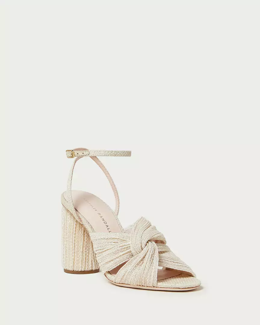 Loeffler Randall Reed Cream Sparkle Pleated Twist Heel Pleats 3 Loeffler Randall Reed Cream Sparkle Pleated Twist Heel Pleats