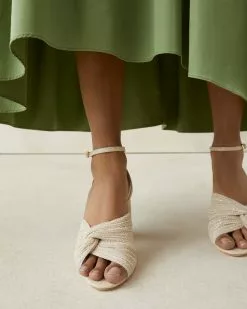 Loeffler Randall Reed Cream Sparkle Pleated Twist Heel Pleats 10 Loeffler Randall Reed Cream Sparkle Pleated Twist Heel Pleats