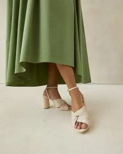 Loeffler Randall Reed Cream Sparkle Pleated Twist Heel Pleats 11 Loeffler Randall Reed Cream Sparkle Pleated Twist Heel Pleats