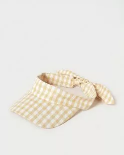 Loeffler Randall Rhonda Hay Gingham Bow Visor New Arrivals