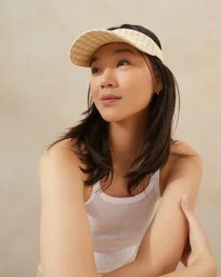 Loeffler Randall Rhonda Hay Gingham Bow Visor New Arrivals