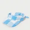 Loeffler Randall Rhonda Blue Gingham Bow Visor 1 Loeffler Randall Rhonda Blue Gingham Bow Visor