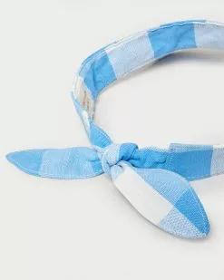 Loeffler Randall Rhonda Blue Gingham Bow Visor