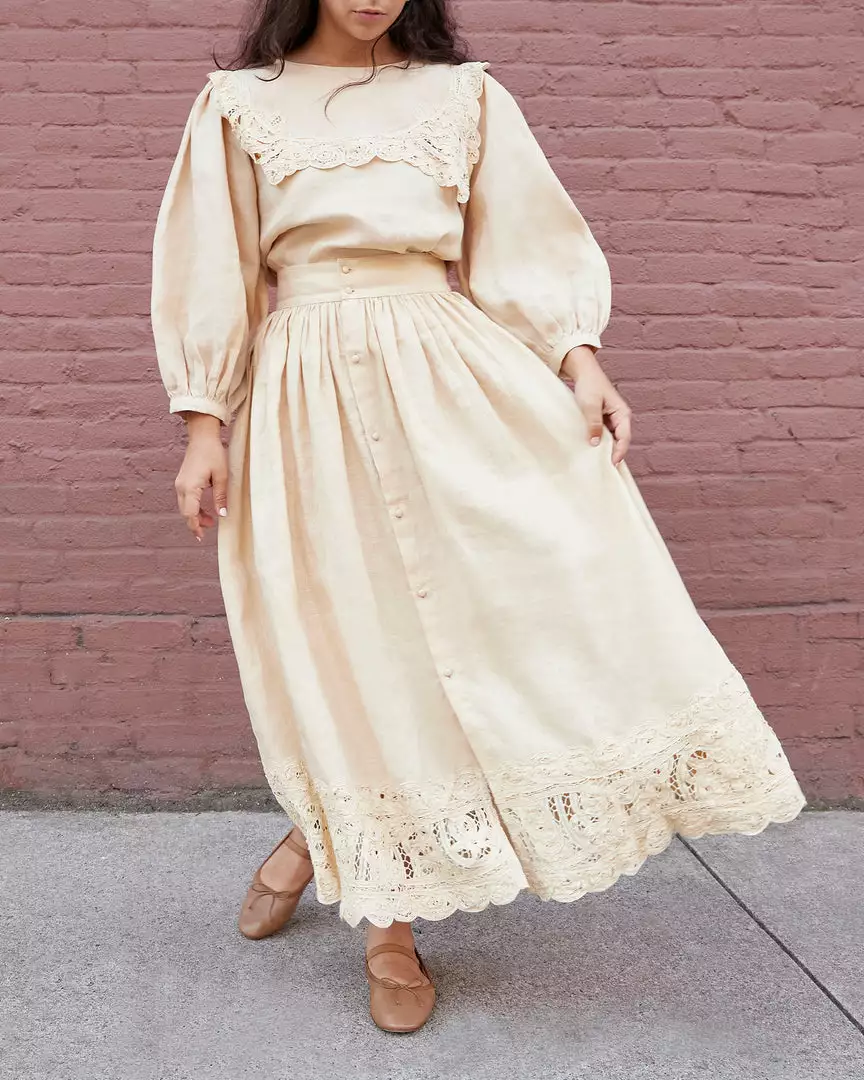 Loeffler Randall Ridley Tan Tape Lace Skirt Sale 3 Loeffler Randall Ridley Tan Tape Lace Skirt Sale