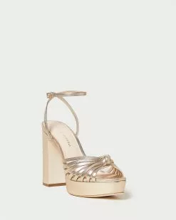 Loeffler Randall New Arrivals Rivka Champagne Knot Platform Sandal