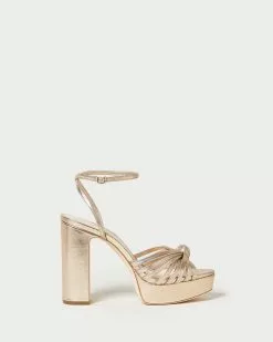 Loeffler Randall New Arrivals Rivka Champagne Knot Platform Sandal