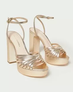 Loeffler Randall New Arrivals Rivka Champagne Knot Platform Sandal 9 Loeffler Randall New Arrivals Rivka Champagne Knot Platform Sandal
