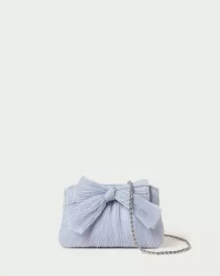Loeffler Randall Pleats Rochelle Blue Mini Bow Clutch