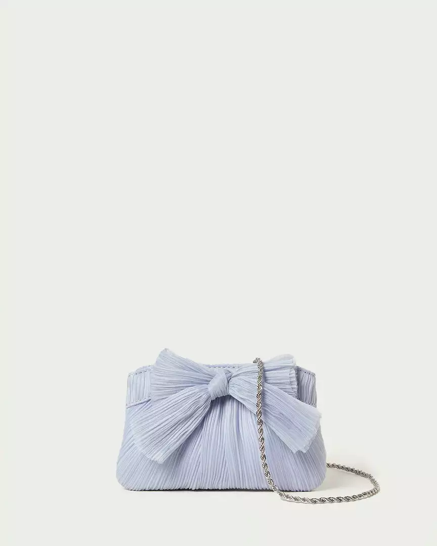 Loeffler Randall Pleats Rochelle Blue Mini Bow Clutch 3 Loeffler Randall Pleats Rochelle Blue Mini Bow Clutch