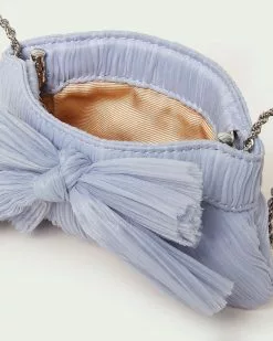 Loeffler Randall Pleats Rochelle Blue Mini Bow Clutch