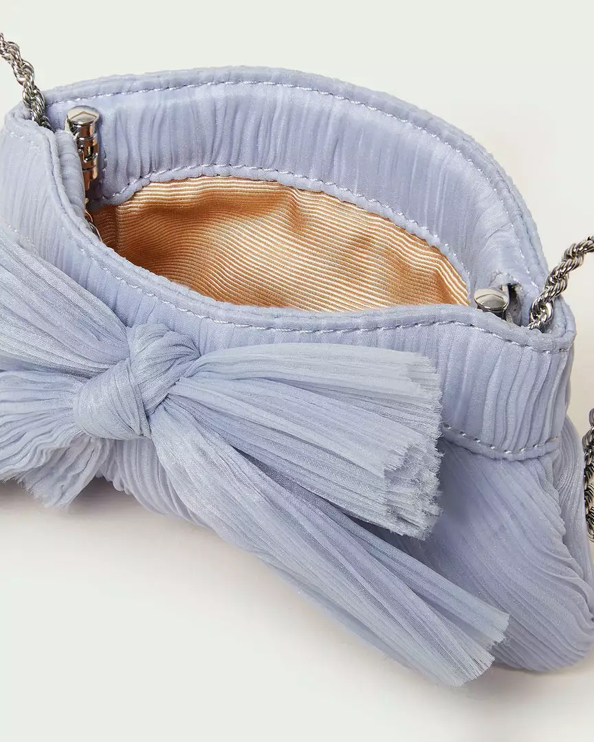 Loeffler Randall Pleats Rochelle Blue Mini Bow Clutch 4 Loeffler Randall Pleats Rochelle Blue Mini Bow Clutch