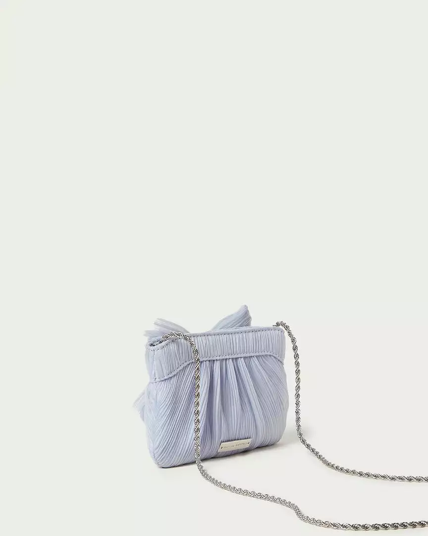 Loeffler Randall Pleats Rochelle Blue Mini Bow Clutch 6 Loeffler Randall Pleats Rochelle Blue Mini Bow Clutch