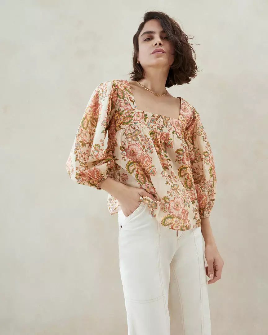 Loeffler Randall Rory Multi Floral Peasant Blouse New Arrivals 3 Loeffler Randall Rory Multi Floral Peasant Blouse New Arrivals