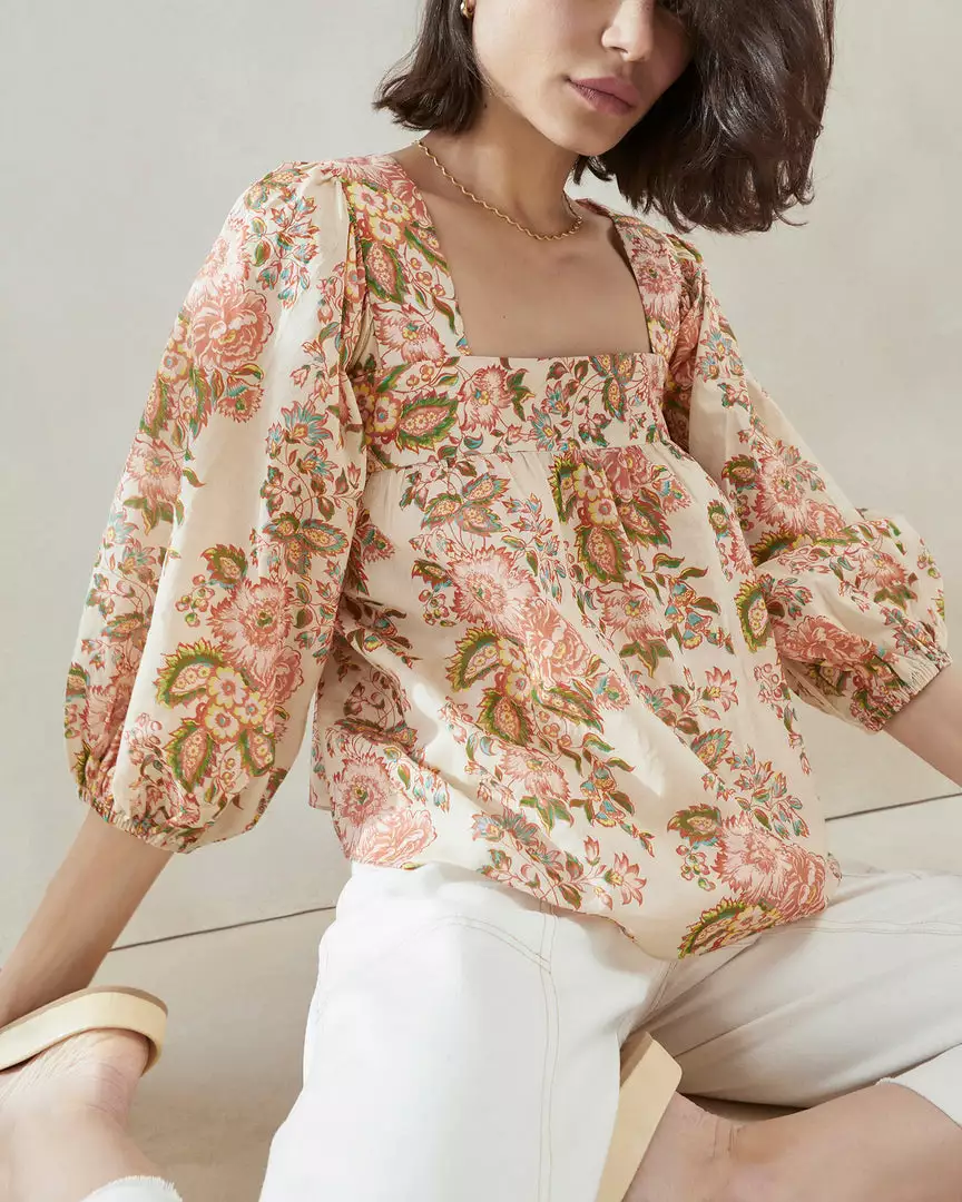 Loeffler Randall Rory Multi Floral Peasant Blouse New Arrivals 4 Loeffler Randall Rory Multi Floral Peasant Blouse New Arrivals