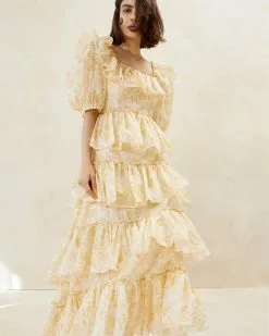 Loeffler Randall Rosalie Cream Floral Tiered Dress New Arrivals 7 Loeffler Randall Rosalie Cream Floral Tiered Dress New Arrivals