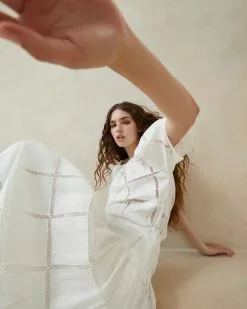 Loeffler Randall Silas Ivory Embroidered Blouse