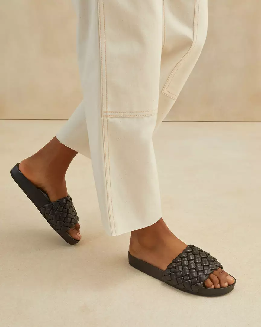 Loeffler Randall Footwear Sonnie Black Woven Sandal 7 Loeffler Randall Footwear Sonnie Black Woven Sandal
