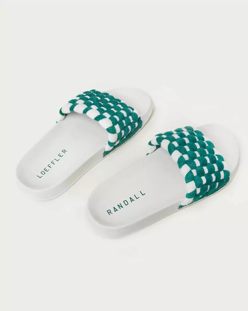 Loeffler Randall Sonnie Green/Cream Woven Sandal 6 Loeffler Randall Sonnie Green/Cream Woven Sandal