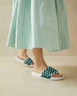 Loeffler Randall Sonnie Green/Cream Woven Sandal 11 Loeffler Randall Sonnie Green/Cream Woven Sandal