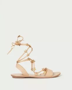 Loeffler Randall Starla Wheat/Gold Ankle Wrap Sandal New Arrivals