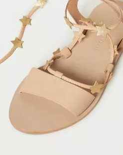 Loeffler Randall Starla Wheat/Gold Ankle Wrap Sandal New Arrivals