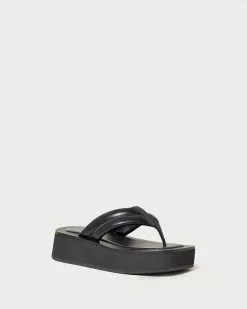 Loeffler Randall Teddy Black Platform Thong Sandal New Arrivals