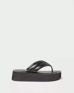 Loeffler Randall Teddy Black Platform Thong Sandal New Arrivals
