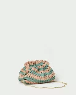 Loeffler Randall Willa Green/Pink Mini Pouch
