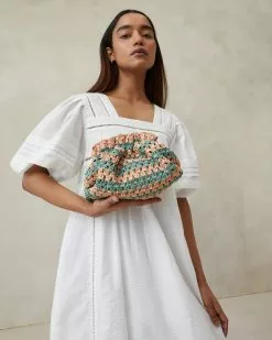 Loeffler Randall Willa Green/Pink Mini Pouch